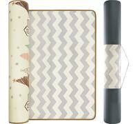 Tapis de jeu pour bébé à enrouler - épaisseur 2 cm, avec motif de forêt et de zigzags