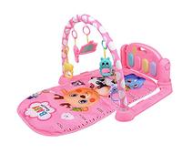 Tapis de Jeu pour bébé avec Jouets Suspendus, Piano, Musique et Lumières, 3 à 12 Mois, éducation Précoce, Reconnaissance des Couleurs, Développement Sensoriel (Rose)