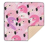 Tapis de jeu pour bébé avec motif flamant rose mignon et rembourré pour l'intérieur et l'extérieur, tapis de jeu portable pour bébés, nourrissons et tout-petits, 127 x 127 cm