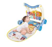 Tapis de jeu pour bébé avec piano, marchette d'apprentissage pour bébé, tapis pour le temps sur le ventre pour bébé, centre d'activités pour bébés nouveau-nés-72 * 43,5 * 42,5 cm-Bleu