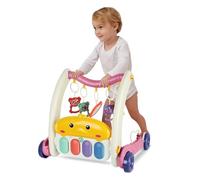 Tapis de jeu pour bébé avec piano, Tapis de jeu, Tapis d'activités bébé 0 à 12 mois, marcheur d'apprentissage garçon et fille, apis d'éveil bébé évolutif -72 * 43,5 * 42,5 cm-Rose