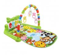 Tapis de jeu pour bébé de 0 à 12 mois, tapis jeu pour bébé avec touches piano en forme dauphin, jouet développement interactif pour bébés 0 à 12 mois, vert, 75 x 57 cm