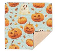 Tapis de jeu pour bébé Halloween faisant un visage doux et épais pour bébé, lavable au sol, tapis d'activités pour bébés, enfants, tout-petits, nourrissons, 127 x 127 cm