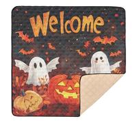 Tapis de jeu pour bébé, motif citrouille cauchemar - Lavable au sol - Lavable - 127 x 127 cm