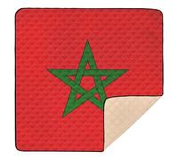 Tapis de jeu pour bébé motif drapeau du Maroc doux et épais pour intérieur et extérieur, imperméable, 127 x 127 cm