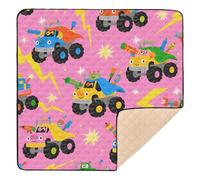 Tapis de jeu pour bébé, motif voitures mignonnes, colorées, douces et épaisses, pliable pour intérieur et extérieur, portable, tapis de jeu pour bébé, enfants, tout-petits, nourrissons, 127 x 127 cm