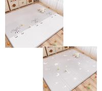 Tapis De Jeu Pour BéBé Pour Le Sol,Mousse L'éVeil,Tapis Sol Pliable,RéVersible,ImperméAble Et Portable,Avec Lettres Chiffres,AntidéRapant,IdéAl Temps Sur Ventre La Chambre D'Enfant(150*180*1cm,C)