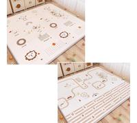 Tapis De Jeu Pour BéBé Pour Le Sol,Mousse L'éVeil,Tapis Sol Pliable,RéVersible,ImperméAble Et Portable,Avec Lettres Chiffres,AntidéRapant,IdéAl Temps Sur Ventre La Chambre D'Enfant(150*180*1cm,H)