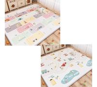 Tapis De Jeu Pour BéBé Pour Le Sol,Mousse L'éVeil,Tapis Sol Pliable,RéVersible,ImperméAble Et Portable,Avec Lettres Chiffres,AntidéRapant,IdéAl Temps Sur Ventre La Chambre D'Enfant(200*180*2cm,K)