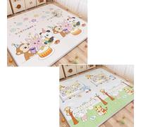 Tapis De Jeu Pour BéBé Pour Le Sol,Mousse L'éVeil,Tapis Sol Pliable,RéVersible,ImperméAble Et Portable,Avec Lettres Chiffres,AntidéRapant,IdéAl Temps Sur Ventre La Chambre D'Enfant(200*180*1.5cm,E)