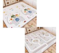 Tapis De Jeu Pour BéBé Pour Le Sol,Mousse L'éVeil,Tapis Sol Pliable,RéVersible,ImperméAble Et Portable,Avec Lettres Chiffres,AntidéRapant,IdéAl Temps Sur Ventre La Chambre D'Enfant(200*180*1cm,G)