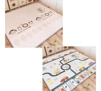Tapis De Jeu Pour BéBé Pour Le Sol,Mousse L'éVeil,Tapis Sol Pliable,RéVersible,ImperméAble Et Portable,Avec Lettres Chiffres,AntidéRapant,IdéAl Temps Sur Ventre La Chambre D'Enfant(150*180*1cm,D)