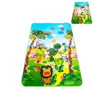 Tapis de jeu pour bébé, Tapis rampant pliable pour sol, Tapis de rampement éducatif imperméable, Tapis de jeu antidérapant pour tout-petits, bébés, enfants Apprendre Jouant 180x120cm (Forest Carpet)