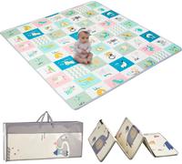 Tapis de jeu pour bébé VEVOR, 180 x 200 cm, très grand tapis d'éveil pour bébé, tapis de jeu en mousse antidérapant d'une seule pièce, tapis de sol pliable et réversible