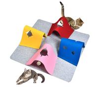 Tapis De Jeu pour Chat - Jeu avec Tunnel 4-en-1 pour Chaton,Tunnels d'Activité pour Animaux Domestiques | pour Intérieur Extérieur Réduction De L'Ennui Exercice Voyage Chambre Salon