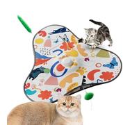 Tapis de jeu pour chat - Jouet interactif 2 en 1 - Roulable et rechargeable - Pour jeux à la maison en intérieur et en plein air - Exercices d'entraînement - Stimulation mentale - Simulazion