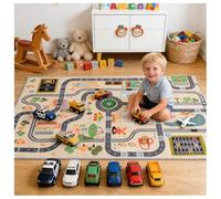 Tapis de jeu pour enfants avec route urbaine, plan de ville antidérapant, feutre premium doux, tapis de sol résistant et anti-taches pour tout-petits, salle de jeux intérieure, chambre d'enfant