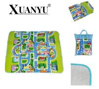 Tapis de jeu pour enfants - XUANYU - Schéma de circulation en ville - Vert - 160 x 130 cm