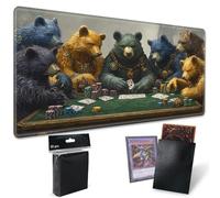 Tapis de jeu pour Magic : The Gathering MTG avec 50 pochettes pour cartes, tapis TCG de 61 x 35,6 cm avec bord cousu pour jeu de société Commander Deck Duskmourn