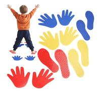 Tapis de jeu pour pieds et mains | 6 paires Jouet interactif,Tapis d'intégration sensorielle, d'activités pour sol intérieur, extérieur ou pelouse