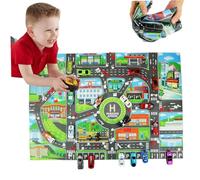 Tapis de Jeu pour Voiture, 33 x 23 Pouces, imperméable, en Tissu Non tissé, Pliable, antidérapant, éducatif, pour Salle de Jeux, Chambre à Coucher, Tapis Route pour Enfants, Voiture p