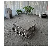 Tapis De Jeu Puzzle 12 Pièces, Carreaux De Moquette Imbriqués en Peluche Moelleuse, Ensemble De Tapis Carrés en Mousse, Carreaux De Sol en Mousse pour Chambre à Coucher, 12" X 1(Color:Gris)