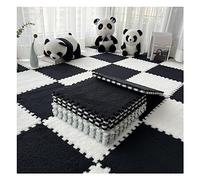 Tapis de Jeu Puzzle en Peluche à emboîter, 12 pièces(Noir+Blanc)