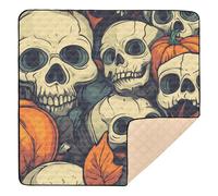 Tapis de jeu rembourré doux pour bébé, motif tête de mort, horreur, Halloween, résistant à l'eau, tapis de gymnastique pour bébé, tout-petit, 127 x 127 cm