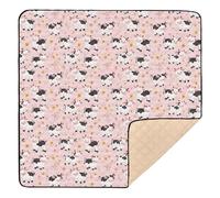 Tapis de jeu rembourré doux pour bébé, motif vache mignonne de dessin animé, confortable, respirant, pour bébés, tout-petits, nourrissons, 127 x 127 cm