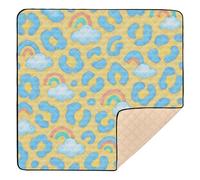 Tapis de jeu rembourré doux pour enfants, motif léopard style livre, tapis de jeu pour le sol, confortable et respirant, pour bébés, nourrissons, tout-petits, 127 x 127 cm