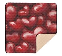 Tapis de jeu rembourré doux pour la Saint-Valentin - Motif lèvres et cœurs - Non toxique - Pour l'intérieur et l'extérieur - Non toxique - 127 x 127 cm