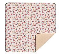 Tapis de jeu rembourré doux pour l'intérieur et l'extérieur Motif insectes Safari Minimalistes Fleurs Tapis de jeu imperméable pour bébés, enfants, tout-petits, nourrissons, 127 x 127 cm