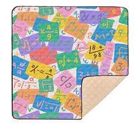Tapis de jeu rembourré doux pour l'intérieur et l'extérieur - Non toxique - Formule mathématique - Pour bébés et tout-petits - 127 x 127 cm