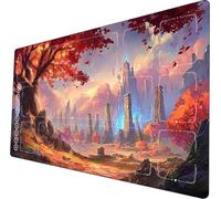 Tapis de Jeu riftbound TCG Grand Tapis de Jeu 24x14 Pouces avec Pochette de Rangement pour Zones marquées Parfait pour Les Amateurs de Jeux de société (Ruines au Fond de la forêt)