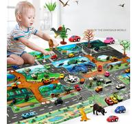 Tapis De Jeu Route Du Monde Des Dinosaures 100x130cm, Tapis De Jeu, Puzzle, Décoration De Salle, Pour Pépinière, Livraison Directe