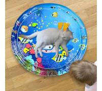 Tapis De Jeu Sensoriel Aquatique pour Chats, Piscine Refroidissante Chat, Gonflable Tapis d'eau Bébé Eveil, Jouets Chats D'intérieur Qui S'ennuient, Lit À Eau pour Chat Et Chien