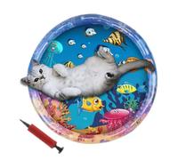 Tapis De Jeu Sensoriel Aquatique Pour Chats - Tapis De Jeu Gonflable D'été Pour Chats - Tapis De Capteur D'eau Épais Avec Une Variété D'éléments Marins Améliorant Le Mouvement Pour Que Les Chats Jouen