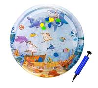 Tapis de Jeu sensoriel Aquatique, Tapis d'eau sensoriel, Coussin Gonflable Amusant Sensory Round Play - Lit pour Animaux de Compagnie incassable, PVC, obligations d'enrichissement interactif pour