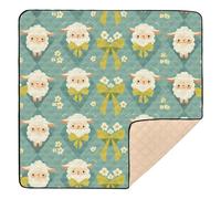 Tapis de jeu simple en forme de mouton pour bébé fille - Pliable en une pièce - Tapis de jeu pour bébés et nourrissons - 127 x 127 cm