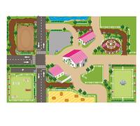Tapis de jeu/sous-main Kids Globe Reitschule XXL (tapis de jeu ferme, centre équestre) 100x150 cm, 570348, Neutre