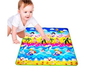 Tapis de jeu - Tapis de jeu pliable pour bébés, de pliable pour bébé, grand tapis de d'activité imperméable pour nourrissons, temps de et sur le ventre, tapis en mousse pour bébé de 7