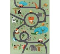 Tapis de jeu - THE CARPET - Happy Life - Rues & Animaux - Vert - 140x200 cm