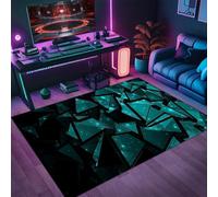 Tapis de Jeu Visuel 3D Coloré, Tapis Moderne Illusion d'optique Géométrique Cool, Rug Chambre Antidérapant, pour Chambre d'adolescent, Cuisine Couloir Paillasson Carpet (Color 3,50x80cm)
