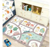Tapis De Jeux Bebe, 127 * 127cm Tapis Bebe Pliable, Surface Anti-Dérapante Sécurisée, Tapis Pour Enfants, Lavable Imperméable Tapis D'eveil Bebe Pour Intérieur/Extérieur/Clôture, Facile À Nettoyer