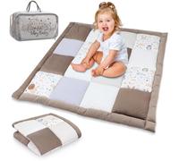 Tapis de jeux bebe chambre 100x100 cm Patchwork - Matelas de sol pour eveil au de parc Tapis en Coton et epais pour bébé et enfants pour d'eveil Oeko-Tex Hiboux