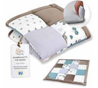 Tapis de jeux bebe chambre 100x100 cm Patchwork - Matelas de sol pour eveil au de parc Tapis en Coton et epais pour bébé et enfants pour d'eveil Oeko-Tex Afrique