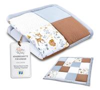 Coussin De Sol Bébé Patchwork 120x120 Cm - Totsy Baby - Coton Et Polyester - Gris, Marron, Blanc Multicolore