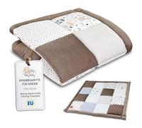 Tapis de jeux bebe chambre 120x120 cm Patchwork - Matelas de sol pour eveil au de parc Tapis en Coton et epais pour bébé et enfants pour d'eveil Oeko-Tex Hiboux