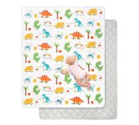 Tapis de Jeux Bebe Pliable, Épaissi 2cm Tapis d'eveil Bebe 150×180cm, Lavable en Machine, Antidérapant Tapis sol Bebe Tapis Chambre Enfant Applicable à Intérieur/Extérieur/Clôture(Dinosaures colorés)