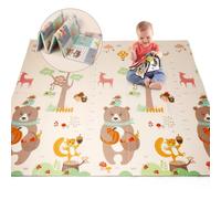 Tapis De Jeux Bebe Pliable, Tapis d'éveil Bébé Garçon Fille, 200 X 180 X 1,0 CM, Tapis de Jeux en Mousse imperméable,Tapis de Motricité pour bébé,Tapis de Sol XXL en Mousse, Jeux Eveil Bebe